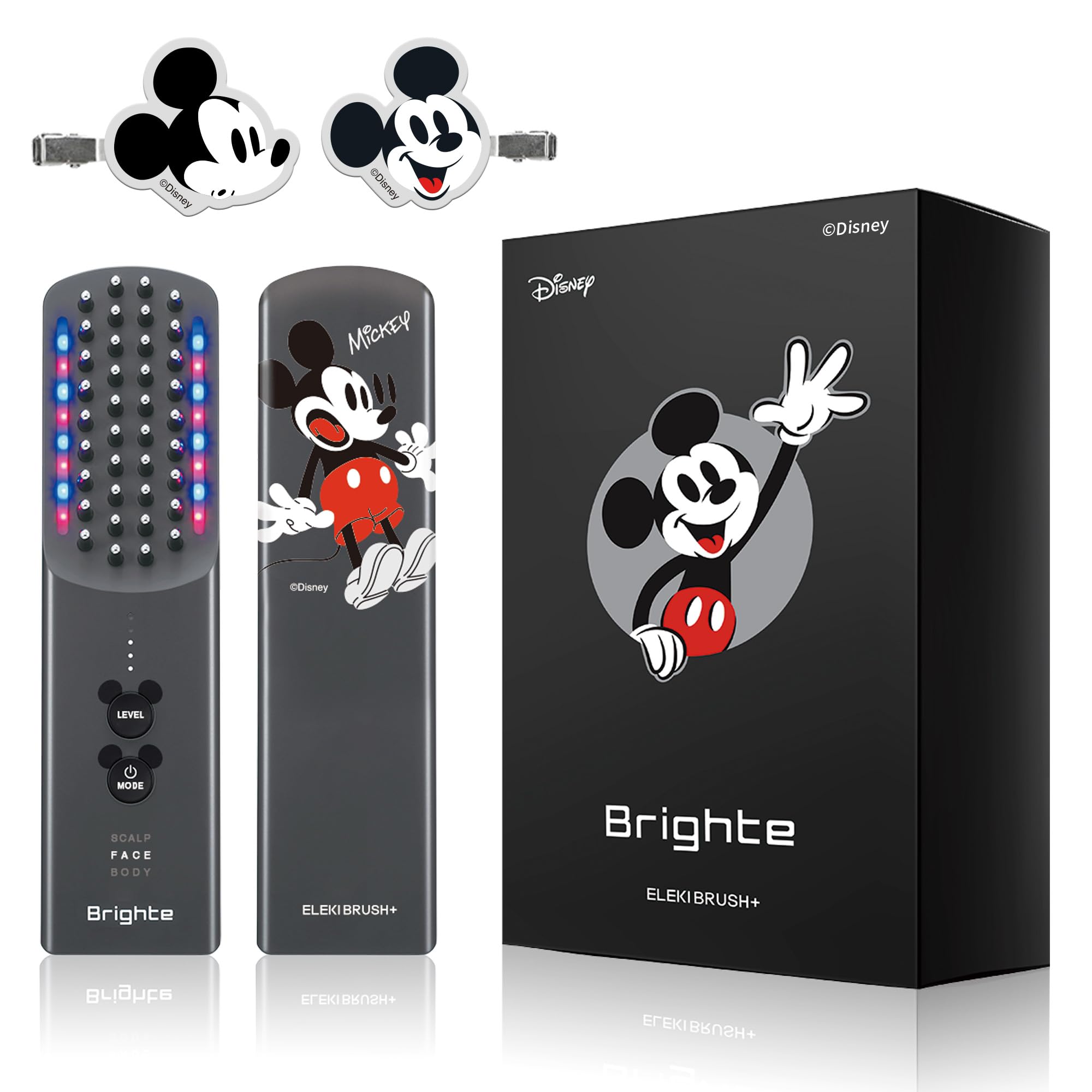 美顔器 ELEKI BRUSH+ ミッキーコラボ + ヘアクリップセット Amazon.co.jp: 【ミッキーコラボ + ヘアクリップ】美顔器